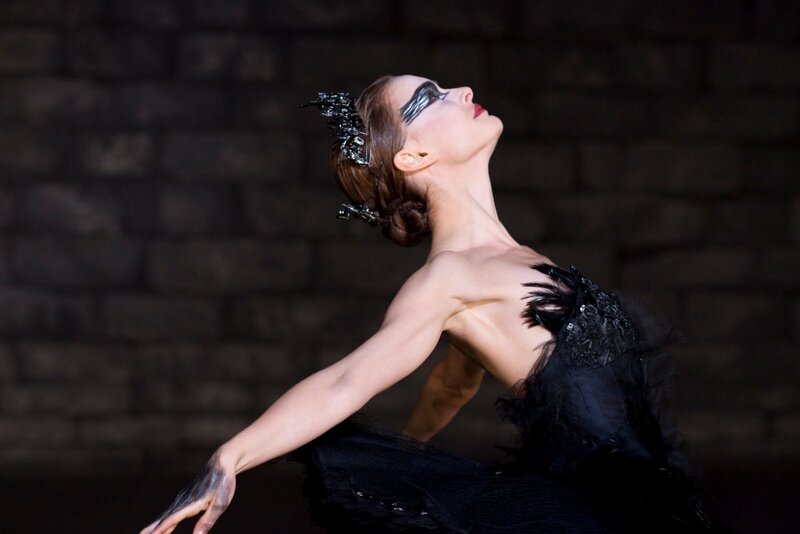 Ballet Dancer in Black Costume — Dramatic, Photograph