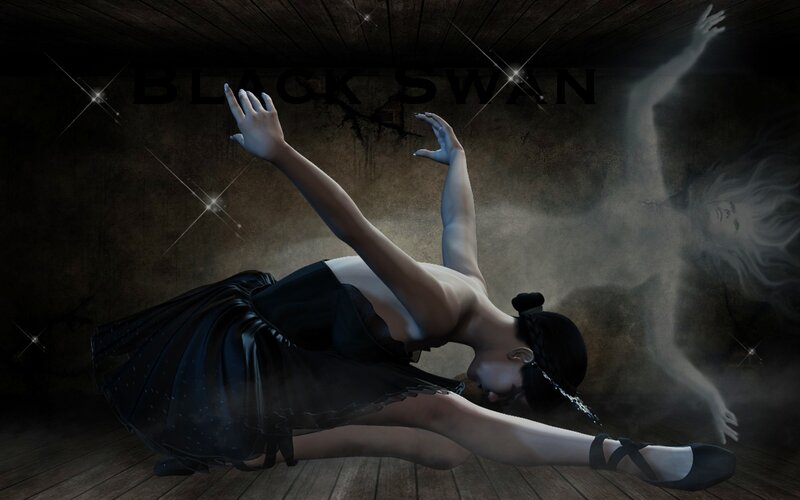 Ballet Dancer in Black — Dramatic