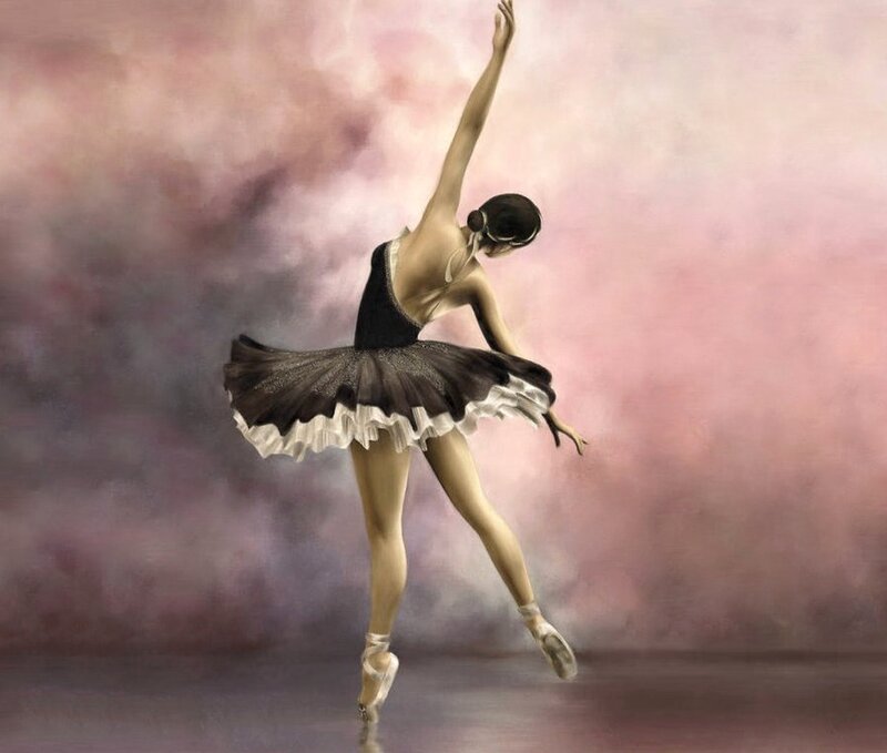 Ballet Dancer in Black Tutu — Pink