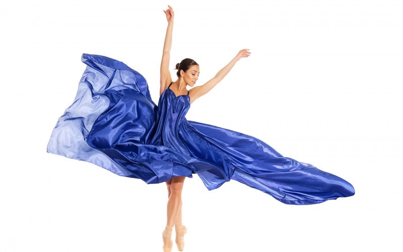 Ballet Dancer in Blue Dress — Graceful