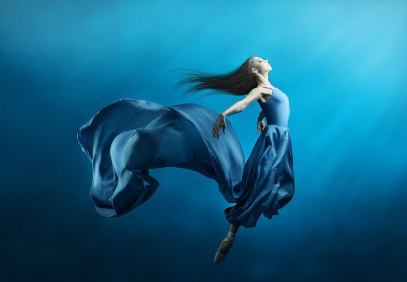 Ballet Dancer in Blue Dress — Serene