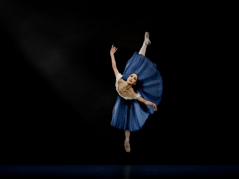Ballet Dancer in Blue Dress