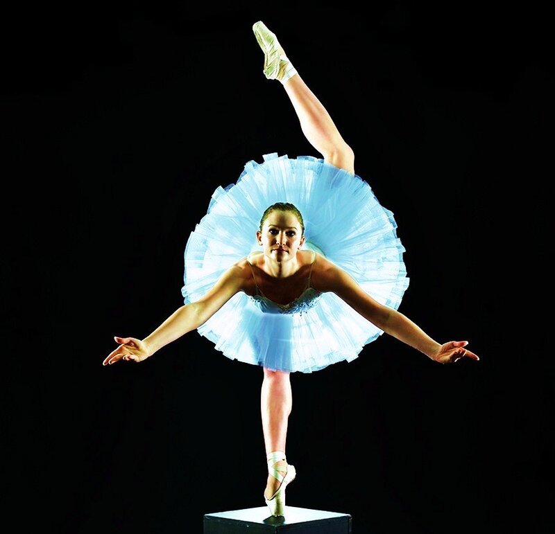 ballet dancer in blue tutu