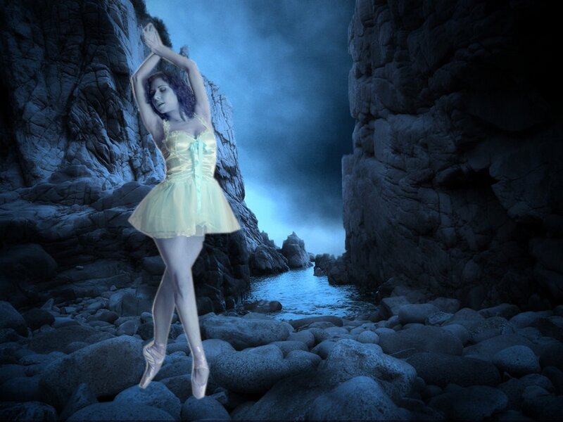 Ballet Dancer in Cave