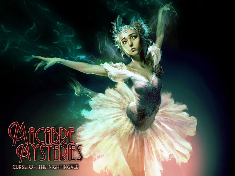 Ballet Dancer in Costume — Black, Dramatic, Night, Digital Art