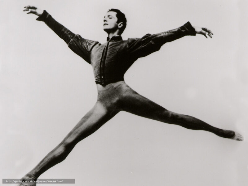 Ballet dancer in mid-leap