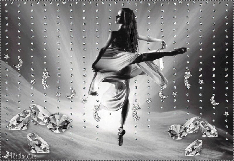 Ballet Dancer in Motion — Black, Dramatic, Digital Art