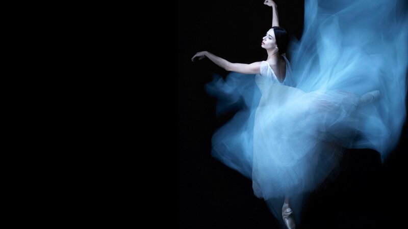 Ballet Dancer in Motion — Blue, Dramatic, Photograph, Dress