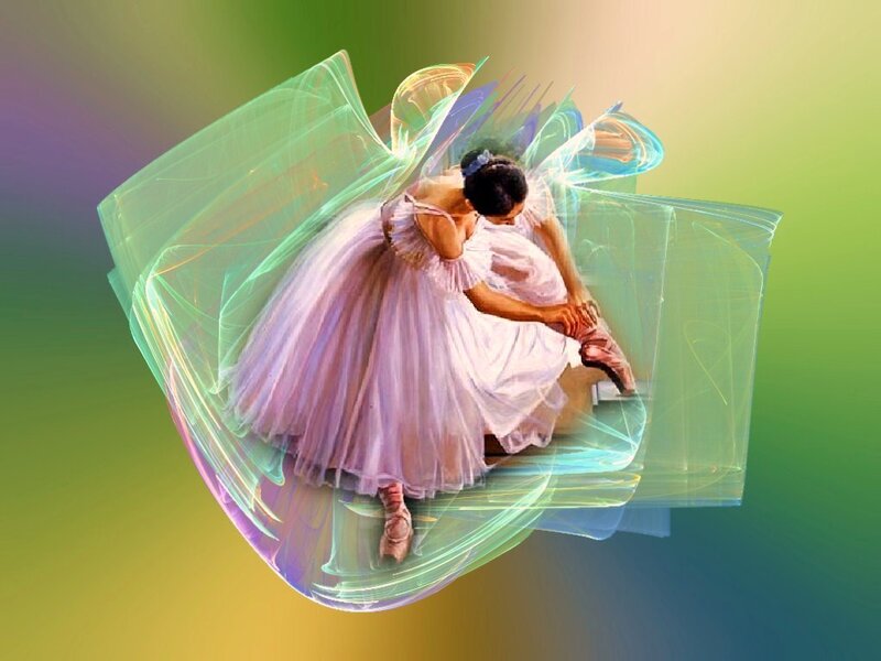 Ballet Dancer in Motion — Green, Dynamic