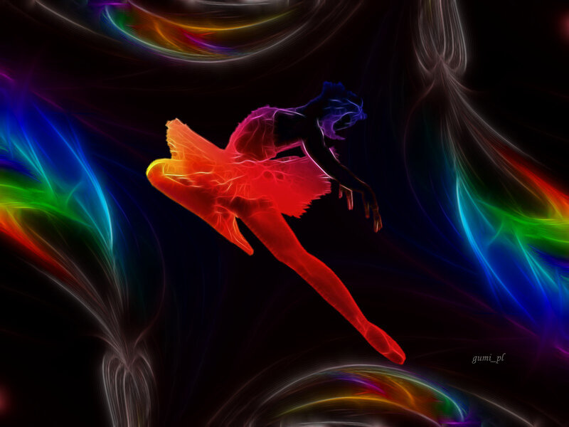 Ballet Dancer in Motion — Red