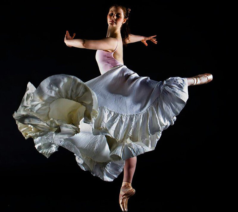 Ballet Dancer in Motion — White, Dramatic