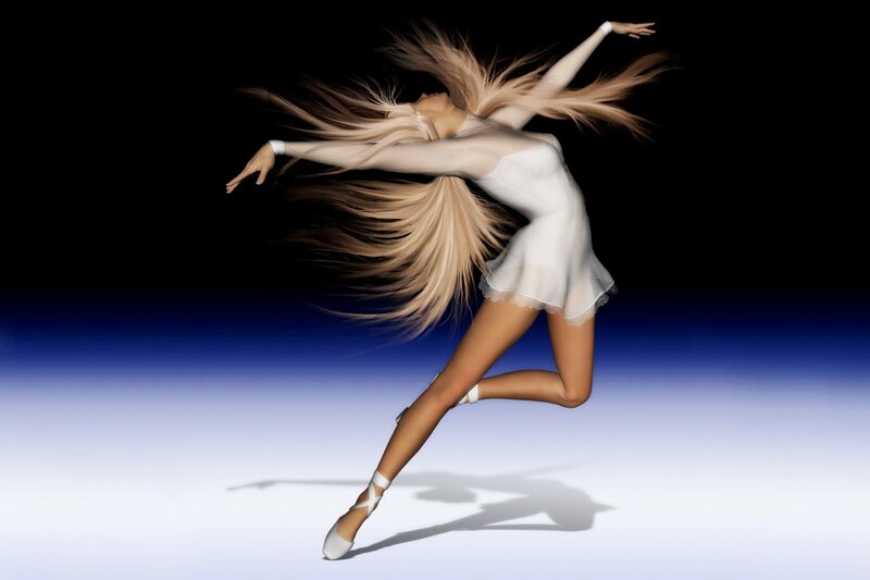 Ballet Dancer in Motion — White, Dynamic, 3d Render