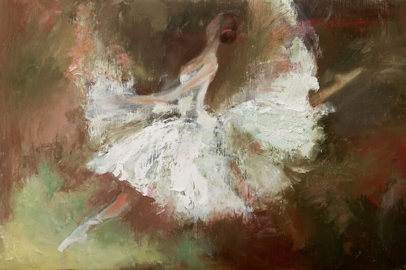 Ballet Dancer in Motion — White, Dynamic