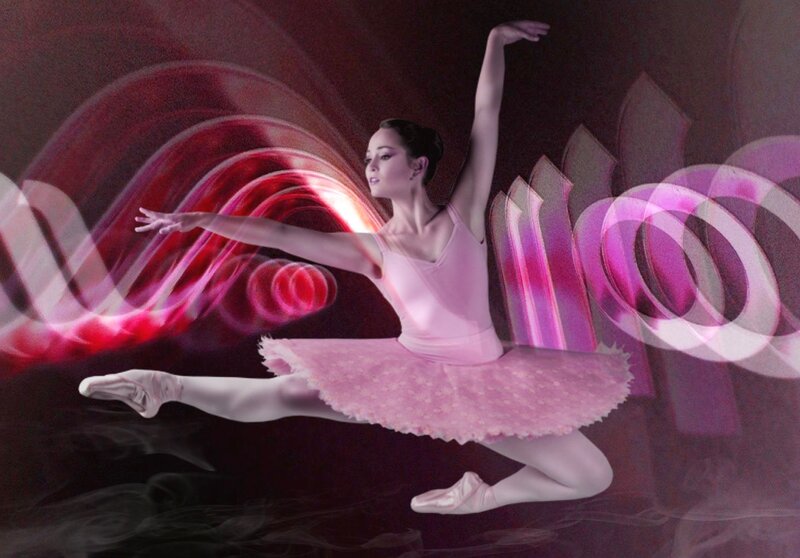 Ballet Dancer in Pink — Dramatic, Digital Art