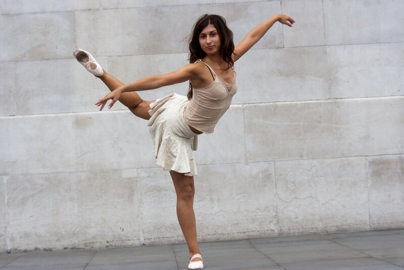 Ballet Dancer in Pose — Beige