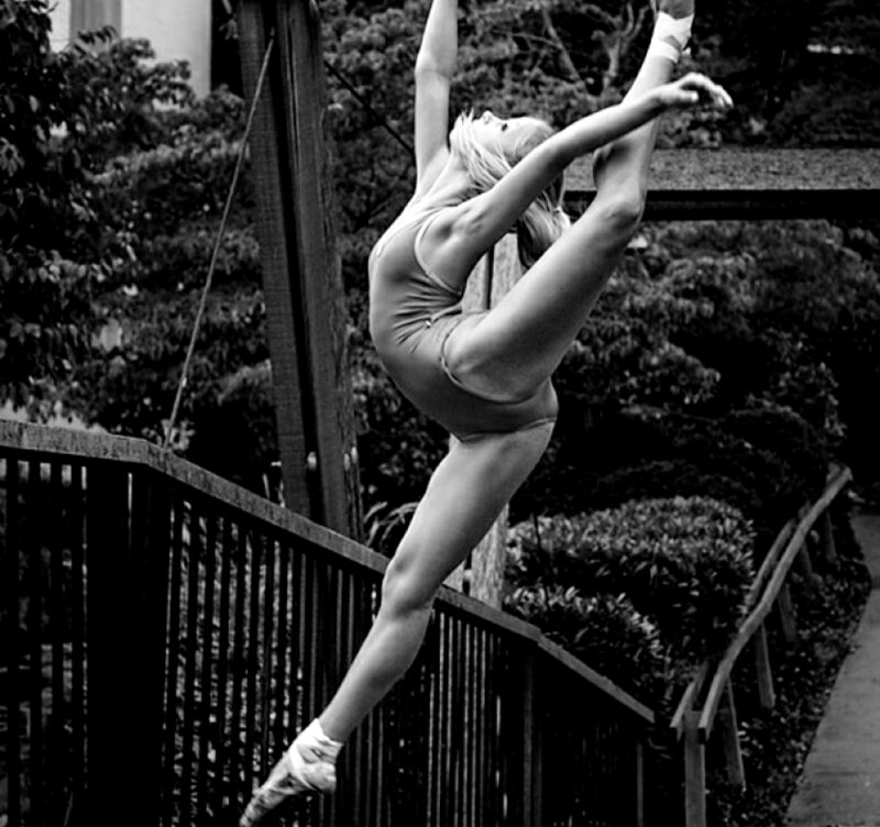 Ballet Dancer in Pose — Black, Dynamic