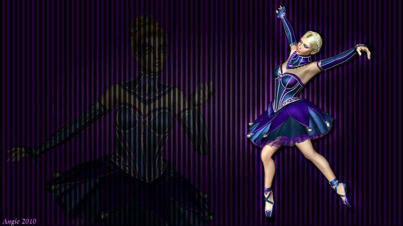 Ballet Dancer in Purple Costume