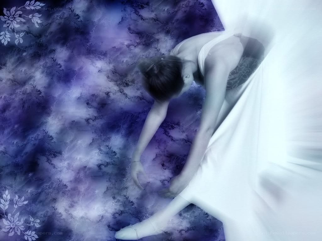 ballet dancer in purple mist