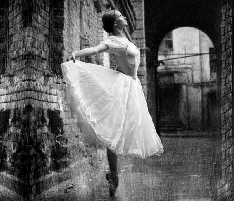 Ballet Dancer in Rain
