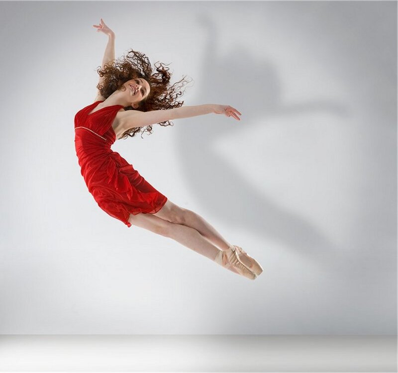 Ballet Dancer in Red Dress — Dynamic