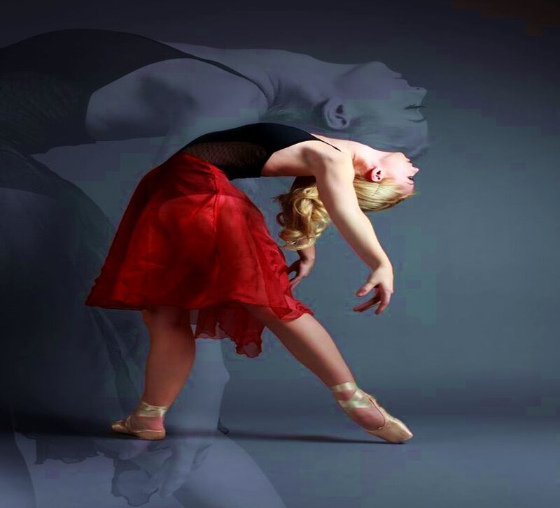Ballet Dancer in Red Skirt