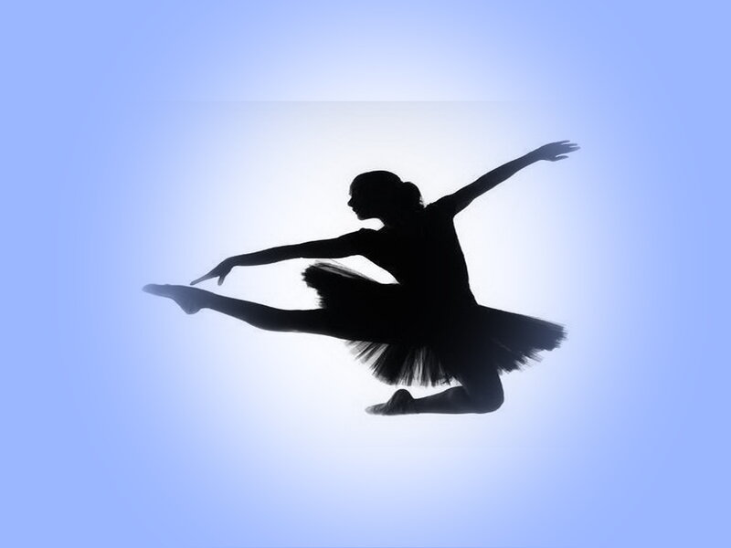 Ballet Dancer in Silhouette — Blue