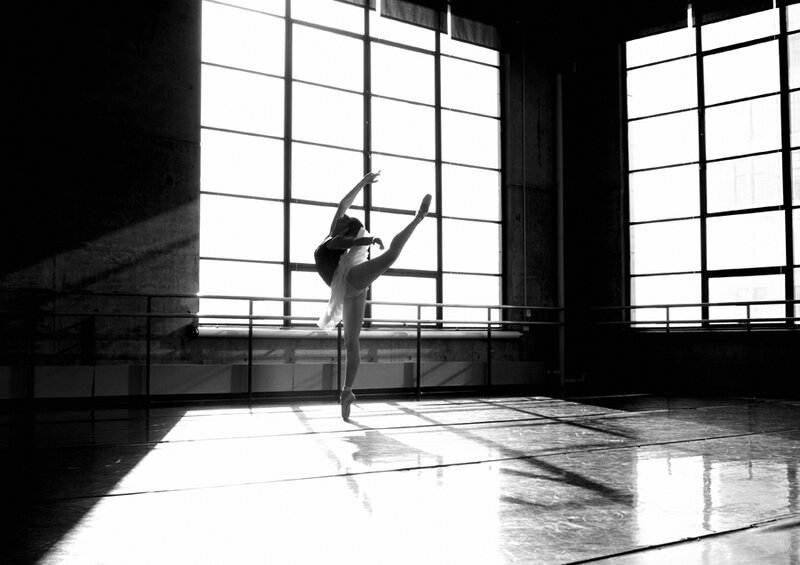 Ballet Dancer in Studio — Black
