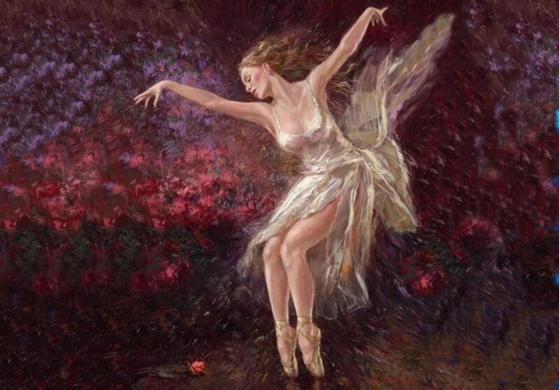 Ballet Dancer in White Dress — Graceful