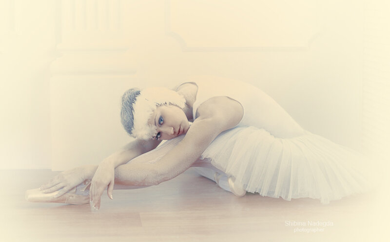 Ballet Dancer in White — Serene, Photograph