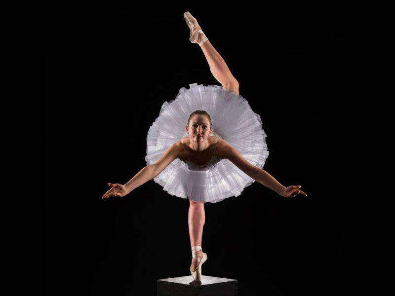 Ballet Dancer in White Tutu — Dramatic
