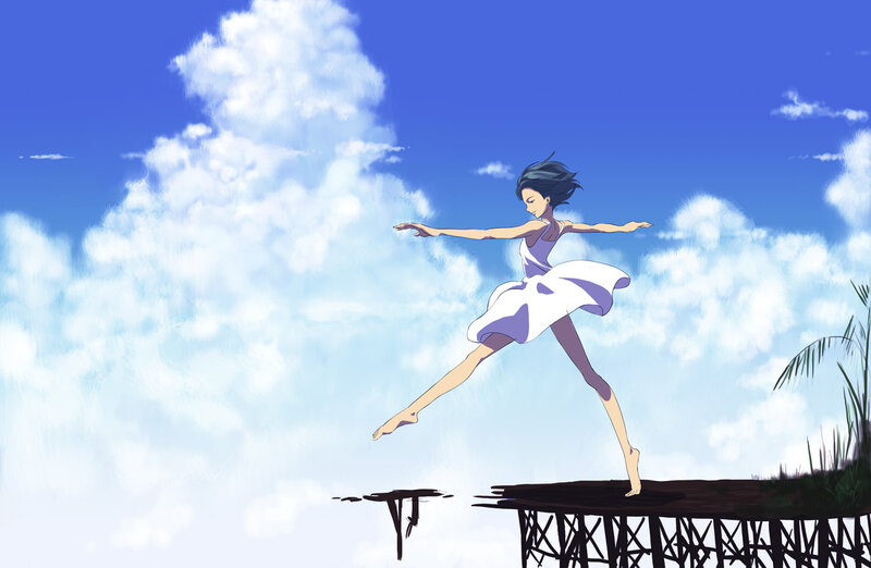 ballet dancer on a bridge