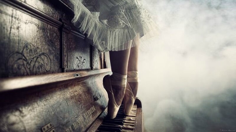 Ballet Dancer on Piano