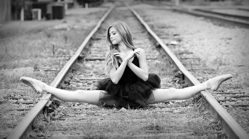Ballet Dancer on Train Tracks