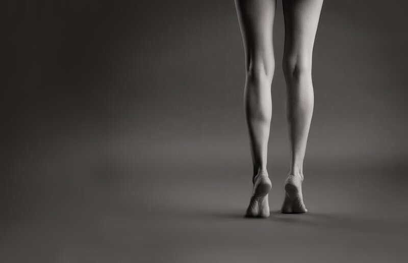 ballet dancer's legs from behind