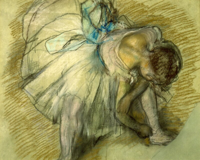 Ballet Dancer Sitting — Beige