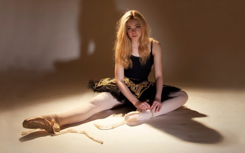 Ballet Dancer Sitting — Black, Dramatic, Photograph, Pointe Shoes, Tutu