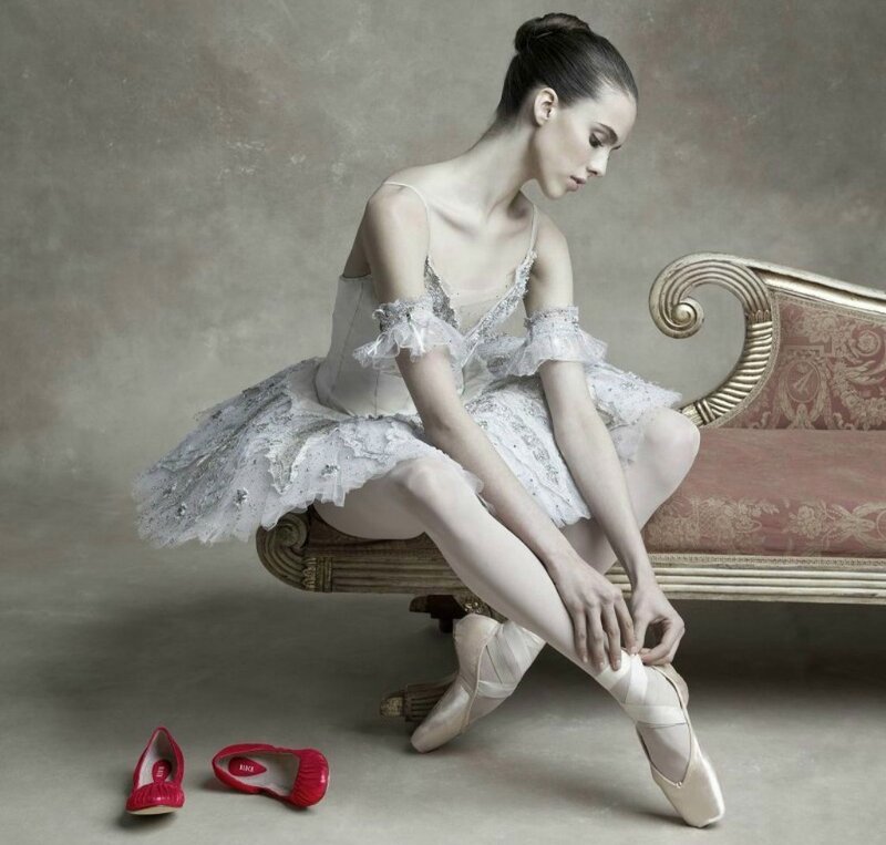 Ballet Dancer Sitting — White, Serene, Photograph, Bench