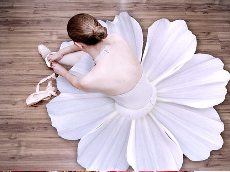 Ballet Dancer Sitting — White, Serene, Photograph