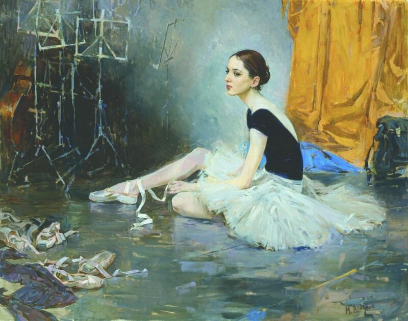 Ballet Dancer Sitting — White