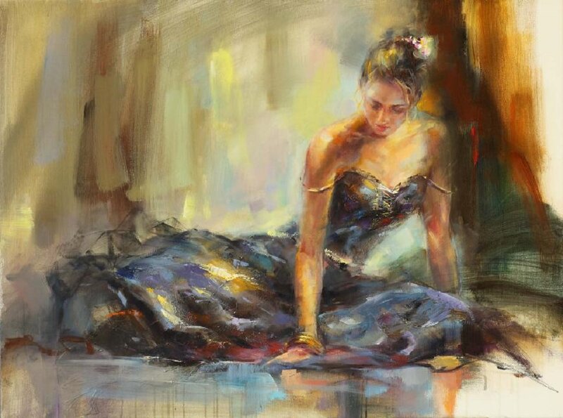 Ballet Dancer Sitting — Yellow
