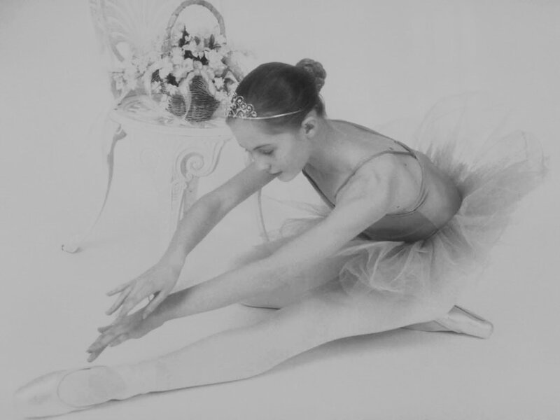 Ballet Dancer Stretching — Black, Calm