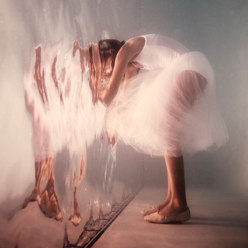 Ballet Dancer Underwater — White