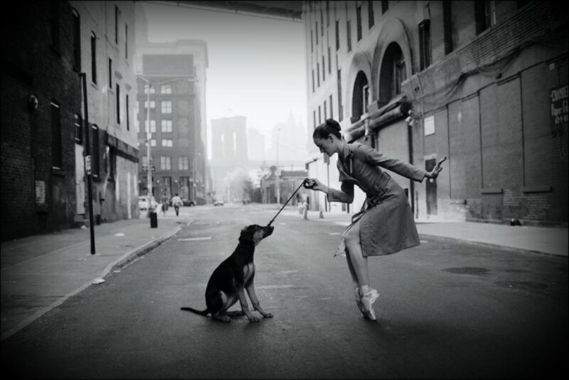 Ballet Dancer with Dog