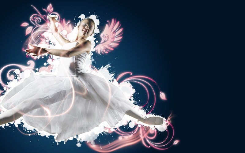 ballet dancer with glowing wings