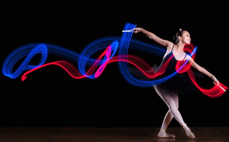 Ballet Dancer with Light Trails