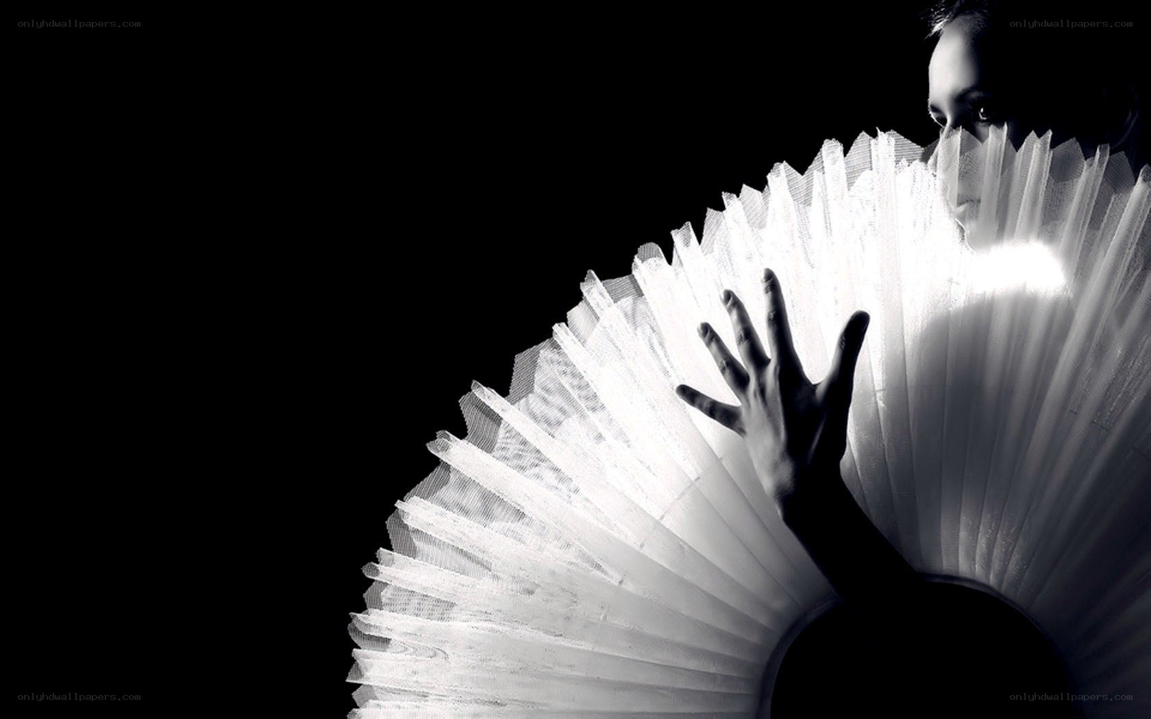 ballet dancer with white fan