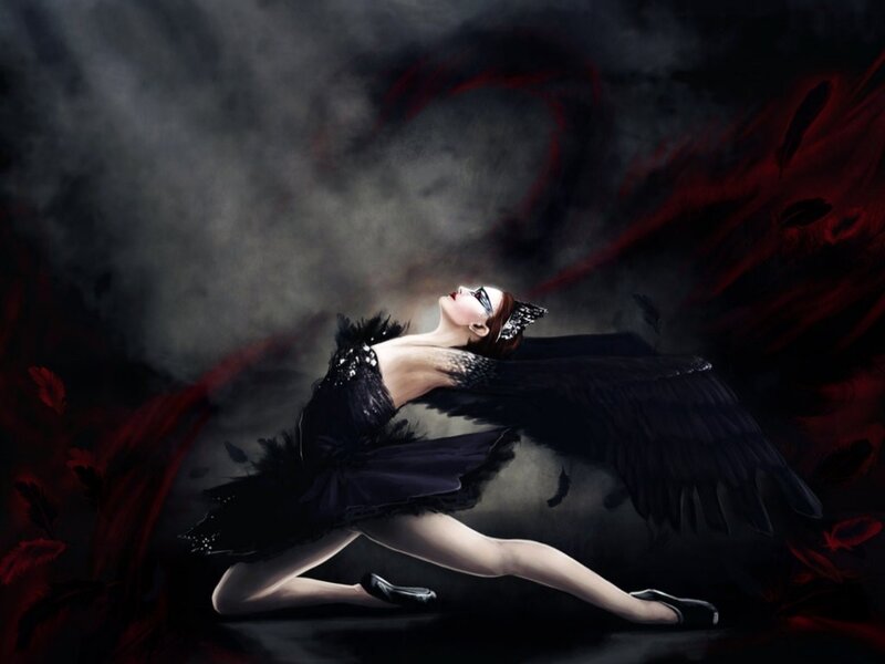 Ballet Dancer with Wings — Black