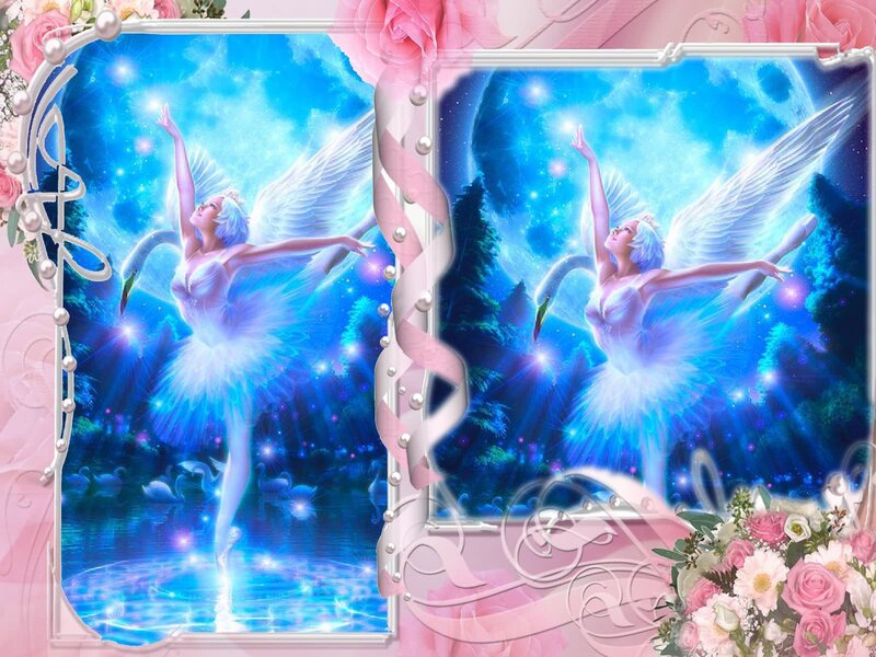 Ballet Dancer with Wings — Blue, Dreamy