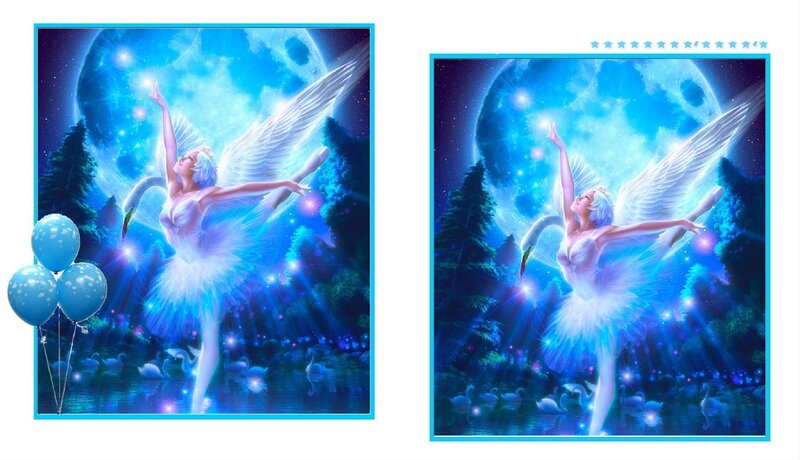 Ballet Dancer with Wings — Blue, Serene