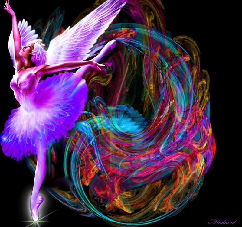 Ballet Dancer with Wings — Purple